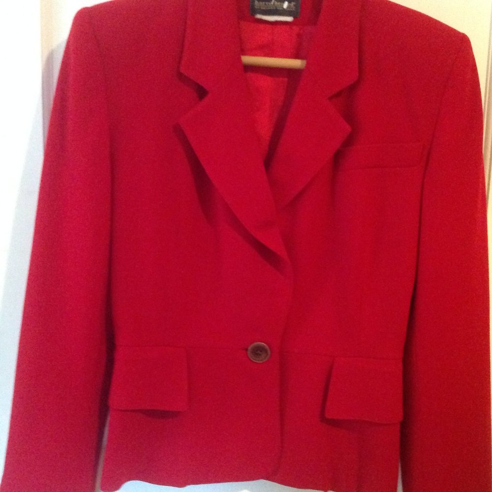 Women's Red Wool Two Piece Suit - Vintage  Women's Suit Harve Benard Suit